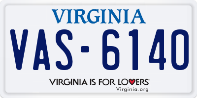 VA license plate VAS6140