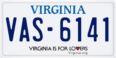 VA license plate VAS6141