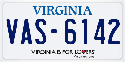 VA license plate VAS6142