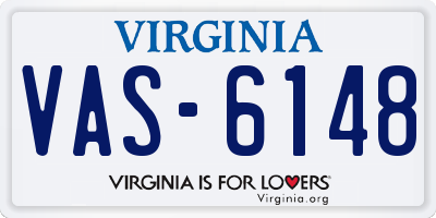 VA license plate VAS6148