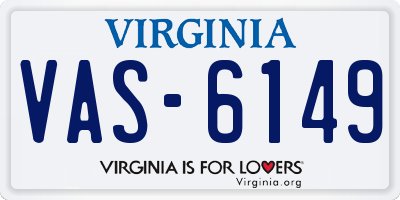 VA license plate VAS6149