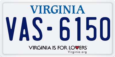 VA license plate VAS6150