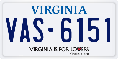 VA license plate VAS6151