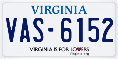 VA license plate VAS6152