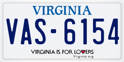 VA license plate VAS6154