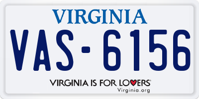 VA license plate VAS6156