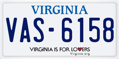 VA license plate VAS6158