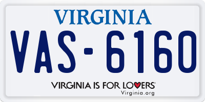 VA license plate VAS6160