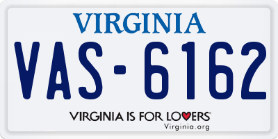 VA license plate VAS6162