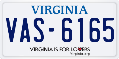 VA license plate VAS6165