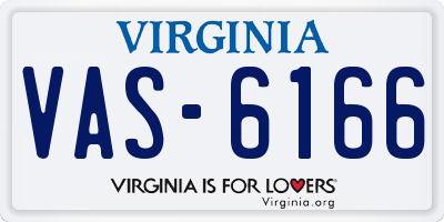 VA license plate VAS6166