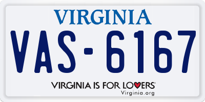 VA license plate VAS6167