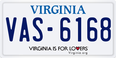 VA license plate VAS6168