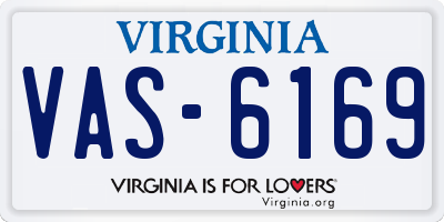 VA license plate VAS6169