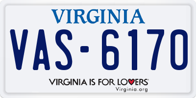 VA license plate VAS6170