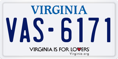 VA license plate VAS6171