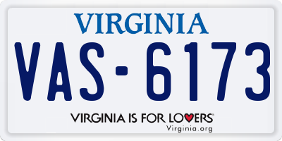 VA license plate VAS6173