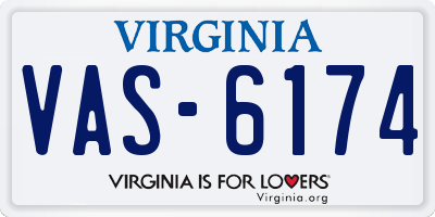 VA license plate VAS6174