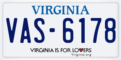 VA license plate VAS6178