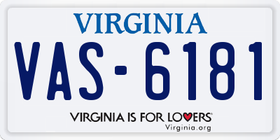 VA license plate VAS6181