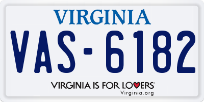 VA license plate VAS6182