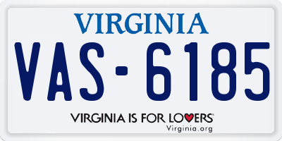 VA license plate VAS6185