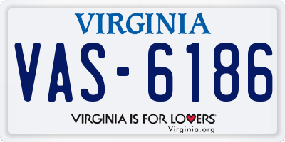 VA license plate VAS6186