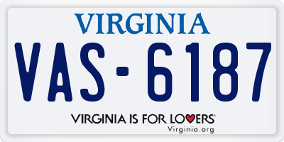 VA license plate VAS6187