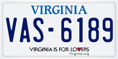 VA license plate VAS6189