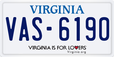 VA license plate VAS6190