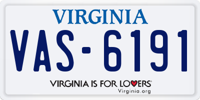 VA license plate VAS6191