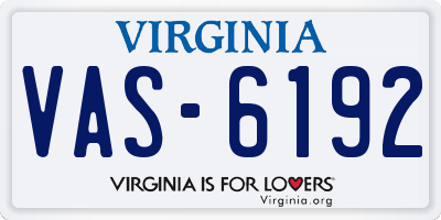 VA license plate VAS6192