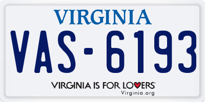 VA license plate VAS6193