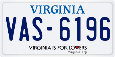 VA license plate VAS6196