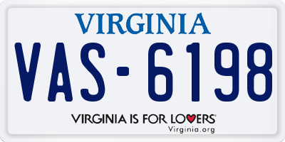 VA license plate VAS6198