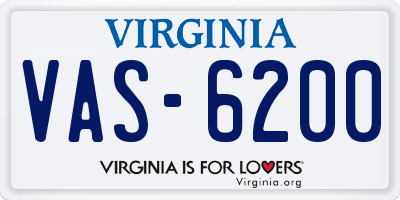 VA license plate VAS6200