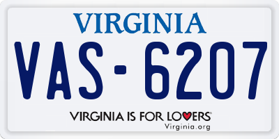 VA license plate VAS6207