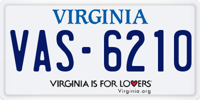 VA license plate VAS6210