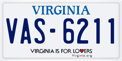 VA license plate VAS6211