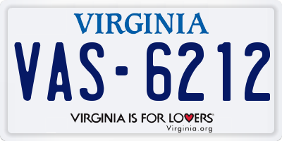 VA license plate VAS6212