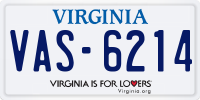 VA license plate VAS6214