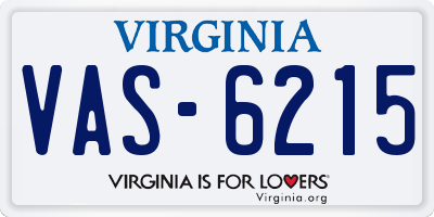 VA license plate VAS6215