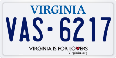 VA license plate VAS6217