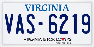 VA license plate VAS6219