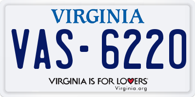 VA license plate VAS6220