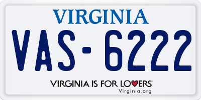 VA license plate VAS6222