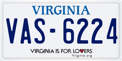 VA license plate VAS6224