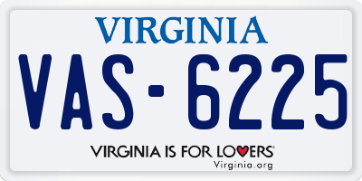 VA license plate VAS6225