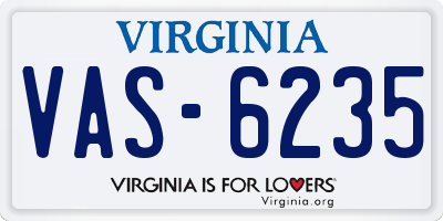 VA license plate VAS6235