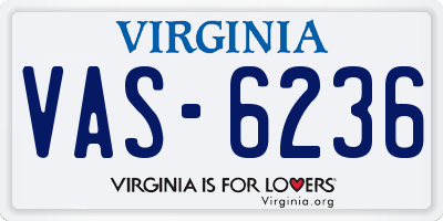 VA license plate VAS6236